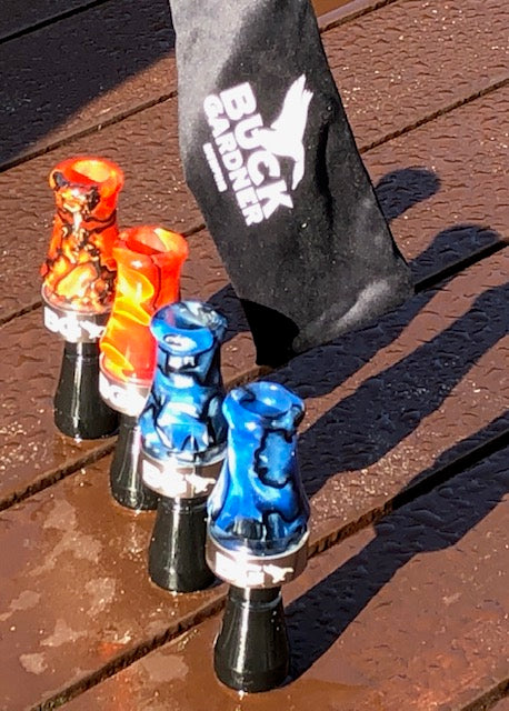Buck Gardner Custom Swirl Double Reed Acrylic/Poly Duck Call- Lava Swirl