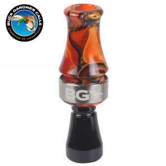 Buck Gardner Custom Swirl Double Reed Acrylic/Poly Duck Call- Lava Swirl