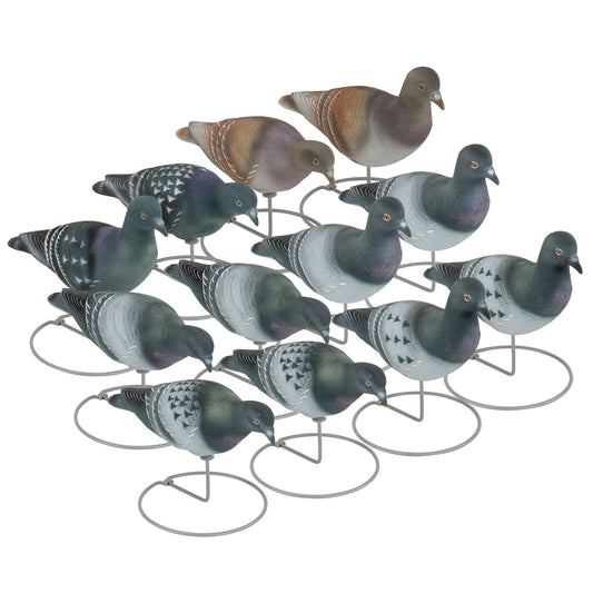 Pro Series Pigeon Decoys (6 Upright , 6 Feeders)