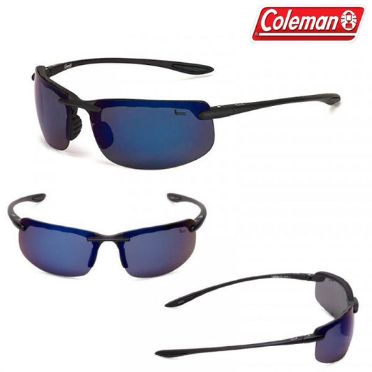 Coleman Vizor Polarized Sunglasses- Matte Black/Blue Mirror